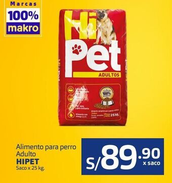 Makro Alimento para perro adulto hipet saco x 25 kg oferta