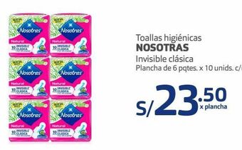 Makro Toallas higiénicas nosotras invisible clásica plancha de 6 pqtes. x 10 unids. c/u oferta
