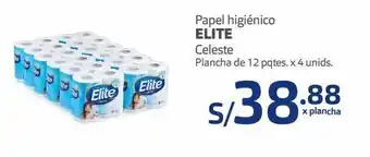 Makro Papel higiénico elite celeste plancha de 12 pqtes. x 4 unids. oferta