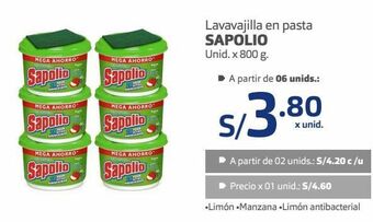 Makro Lavavajilla en pasta sapolio unid. x 800 g oferta