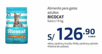 Makro Alimento para gatos adultos ricocat saco x 15 kg. oferta
