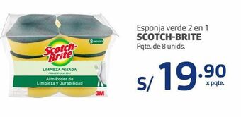Makro Esponja verde 2 en 1 scotch-brite pqte. de 8 unids. oferta