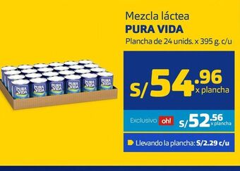 Makro Mezcla láctea pura vida plancha de 24 unids. x 395 g. c/u oferta