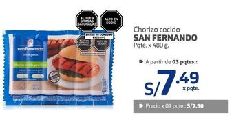 Makro Chorizo cocido san fernando pqte. x 480 g. oferta