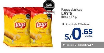 Makro Papas clásicas lay’s bolsa x 17 g oferta