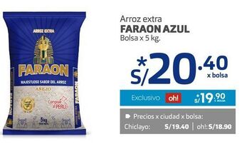 Makro Arroz extra faraon azul bolsa x 5 kg. oferta