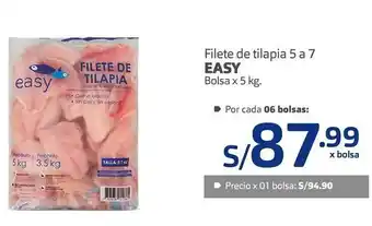 Makro Filete de tilapia 5 a 7 easy bolsa x 5 kg. oferta