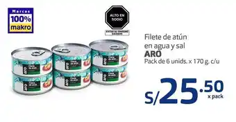 Makro Filete de atún en agua y sal aro pack de 6 unids. x 170 g. c/u oferta
