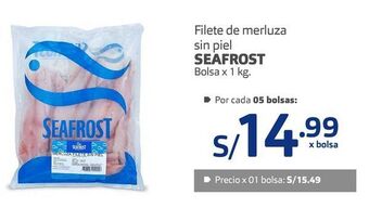 Makro Filete de merluza sin piel seafrost bolsa x 1 kg. oferta