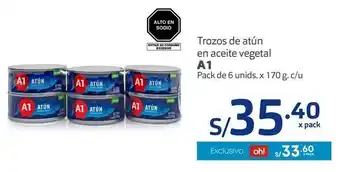 Makro Trozos de atún en aceite vegetal a1 pack de 6 unids. x 170 g. c/u oferta