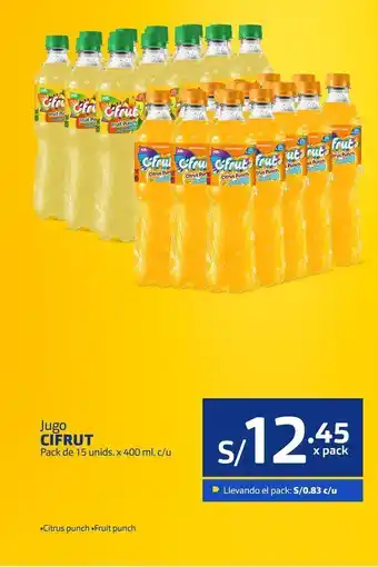 Makro Jugo cifrut pack de 15 unids. x 400 ml. c/u oferta