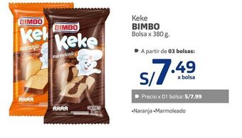 Makro Keke bimbo bolsa x 380 g oferta