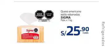 Makro Queso americano estilo rebanadas sigma oferta