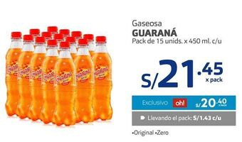Makro Gaseosa guaraná pack de 15 unids. x 450 ml. c/u oferta