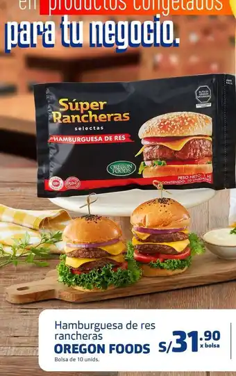 Makro Hamburguesa de res rancheras oregon foods oferta