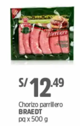 Plaza Vea Chorizo Parrillero Braedt 500g oferta