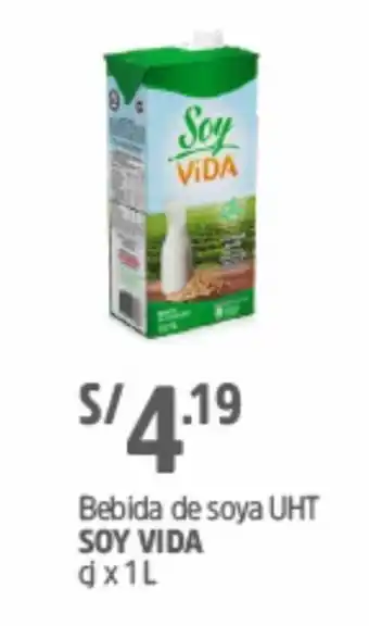 Plaza Vea Soy Vida Bebida de Soya UHT 1L oferta