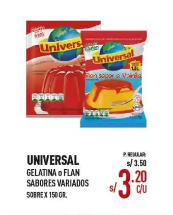 Vega UNIVERSAL Gelatina o Flan Sabores Variados Sobre x 150gr oferta
