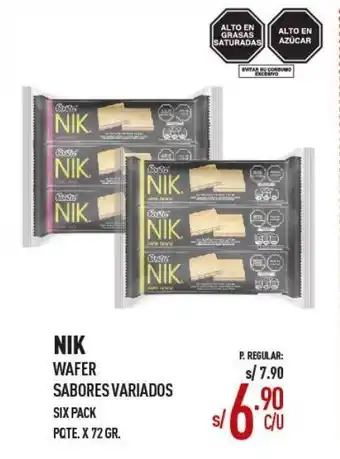 Vega NIK Wafer Sabores Variados Six Pack oferta