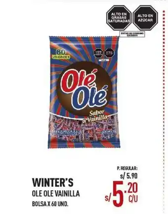 Vega WINTER'S Ole Ole Vainilla Bolsa x 60 Und oferta