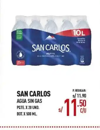 Vega SAN CARLOS Agua Sin Gas pqte x 20 Und oferta