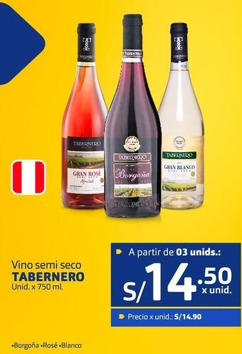 Makro Vino semi seco tabernero unid. x 750 ml. oferta