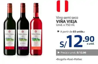 Makro Vino semi seco viña vieja unid. x 750 ml. oferta