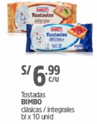 Plaza Vea Tostadas Bimbo Clásicas / Integrales 10 Unid oferta
