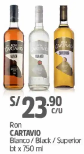Plaza Vea Ron Cartavio Blanco/Black/Superior 650ml oferta