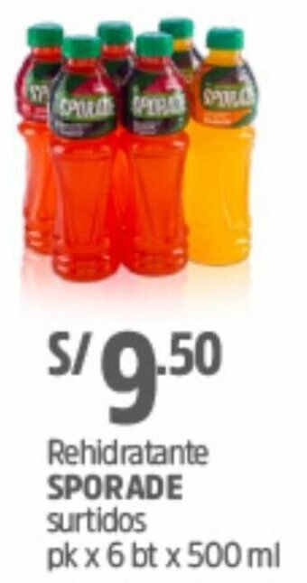 Plaza Vea Rehidratante Sporade Surtidos 6 x 500ml oferta