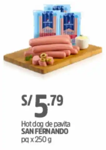 Plaza Vea Hot Dog de Pavita San Fernando 250g oferta