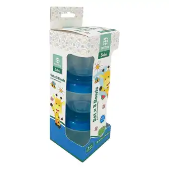 Tottus Set x 3 bowls alimentos azul oferta