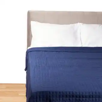 Tottus Cubrecama rollo 2 plazas azul oferta