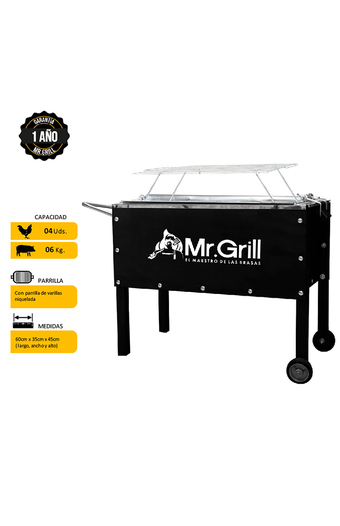 Tiendas EFE Caja china mediana jr black acero galvanizado + parrilla de varillas niqueladas oferta