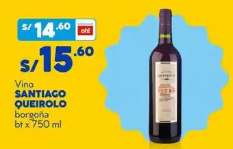 Mass VIno Santiago Queirolo Borgoña 750ml oferta