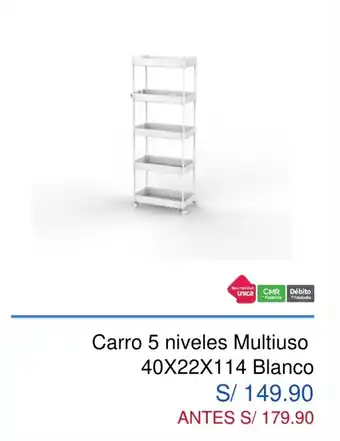 Maestro Carro 5 Niveles Multiuso Blanco 40 x 22 x 114 oferta