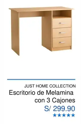 Maestro Just Home Collection Escritorio de Melamina con 3 cajones oferta