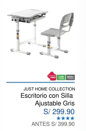 Maestro Just Home Collection Escritorio con Silla Ajustable Gris oferta