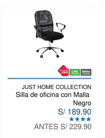 Maestro Just Home Collection Silla de Oficina con Malla Negro oferta