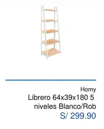 Maestro Homy Librero 5 Niveles Blanco / Rob 69 x 39 x 180 oferta