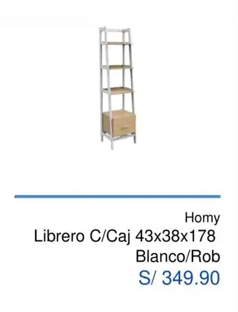 Maestro Homy Librero c/Caj Blanco / Rob 43 x 38 x 178 oferta