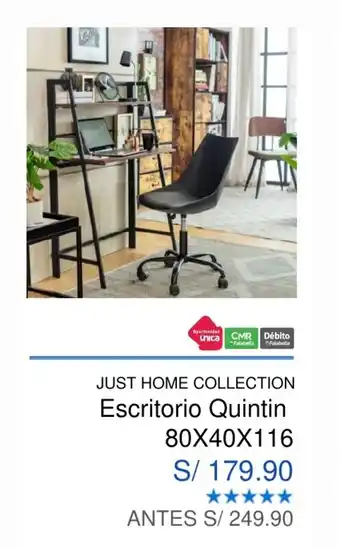 Maestro Just Home Collection Escritorio Quintin 80 x 40 x 116 oferta