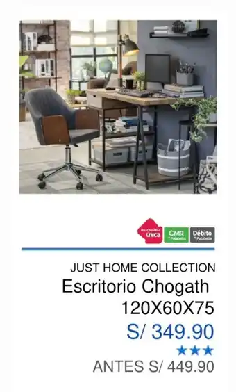Maestro Just Home Collection Escritorio Chogath 120 x 60 x 75 oferta