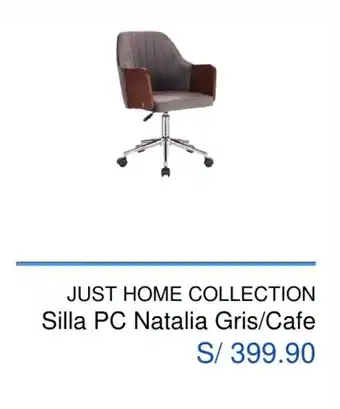 Maestro Just Home Collection Silla PC Natalia Gris / Cafe oferta