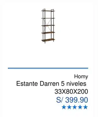 Maestro Homy Estante Darren 5 Niveles 33 x 80 x 200 oferta