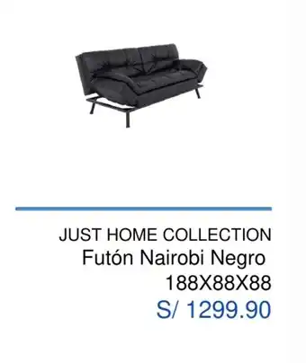 Maestro Just Home Collection Futón Nairobi Negro 188 x 88 x 88 oferta