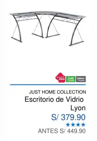 Maestro Just Home Collection Escritorio de Vidrio Lyon oferta