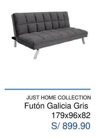 Maestro Just Home Collection Futón Galicia Gris 179 x 96 x 82 oferta