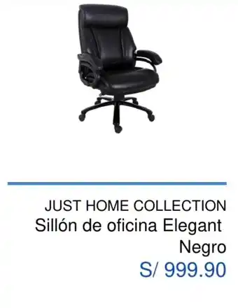 Maestro Just Home Collection Sillón de Oficina Elegant Negro oferta