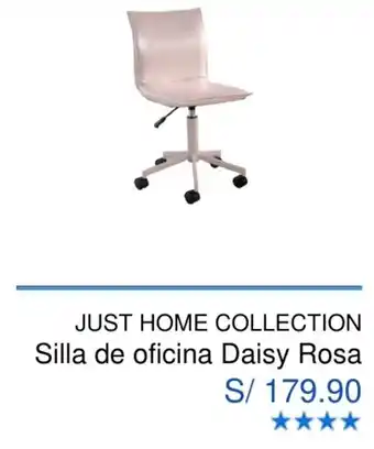 Maestro Just Home Collection Silla de Oficina Daisy Rosa oferta